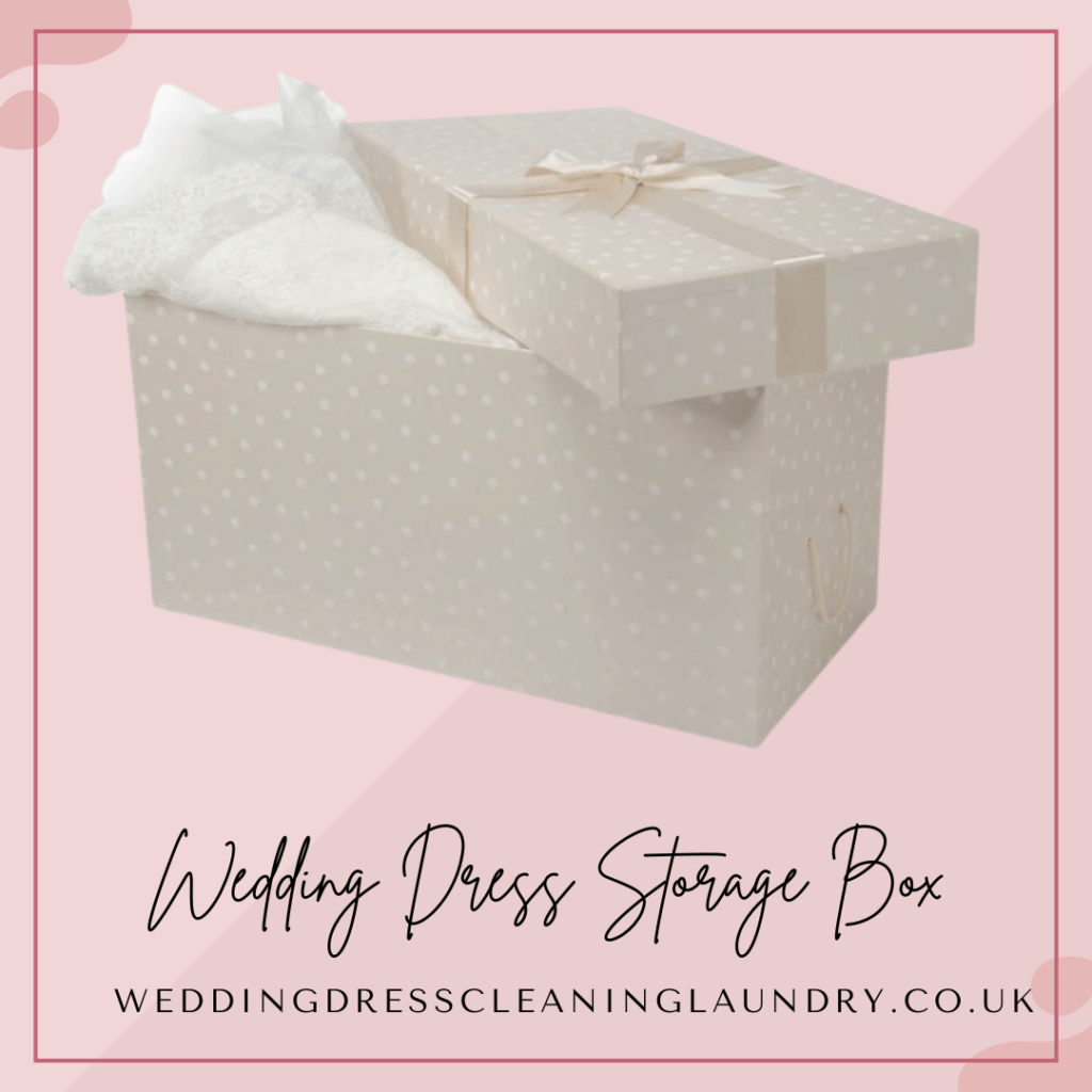 A premium bridal dress box for storage in London, designed for optimal preservation.