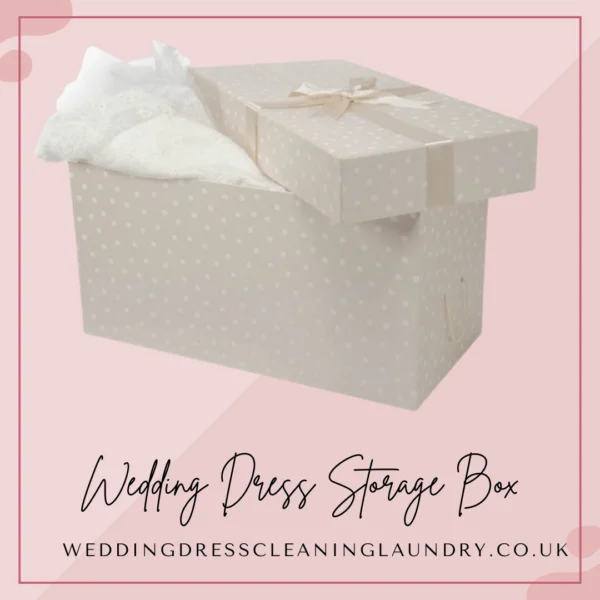 A premium bridal dress box for storage in London, designed for optimal preservation.