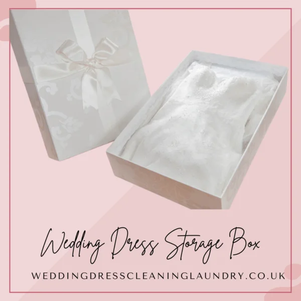 An elegant bridal dress box for preservation, tailored for London brides.