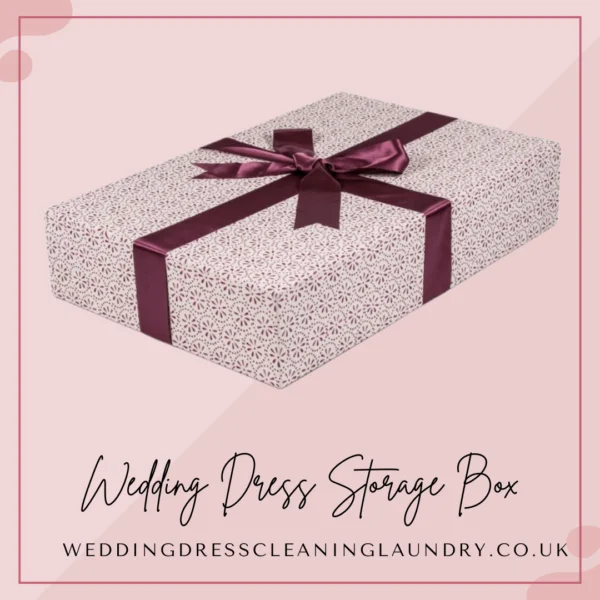 An acid-free bridal dress box in London, designed for long-term preservation.