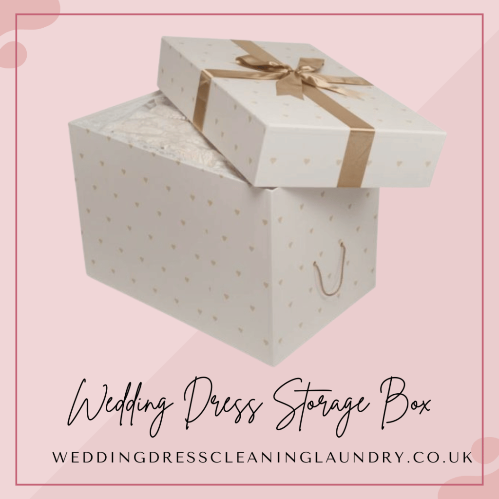 A stylish bridal dress storage box available across the UK, ideal for gown preservation.