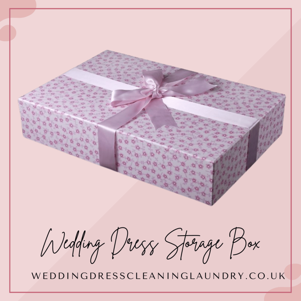 An elegant bridal dress box for preservation, designed for UK brides.