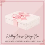 An acid-free bridal dress box in the UK, designed for optimal gown preservation.