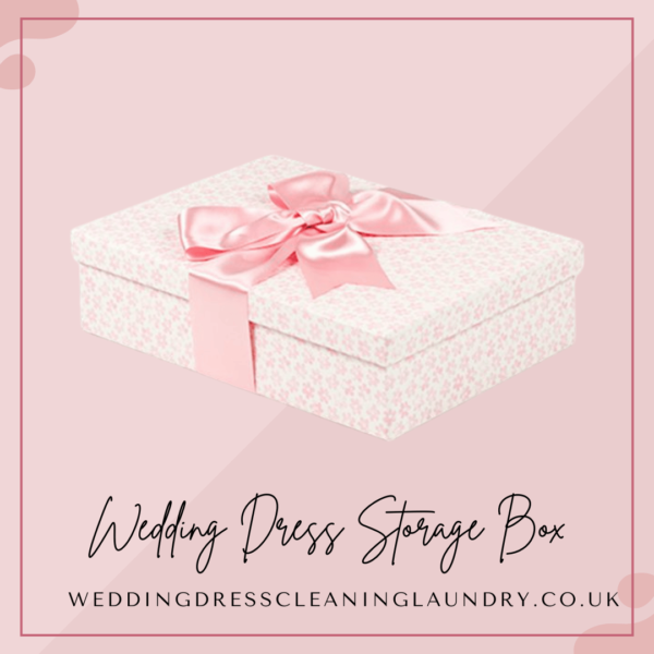 An acid-free bridal dress box in the UK, designed for optimal gown preservation.