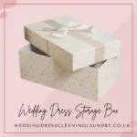 A high-quality bridal dress storage box available for local pickup, perfect for nearby brides.