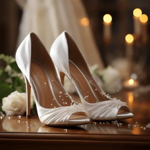 Expert cleaning of white wedding shoes with gentle techniques