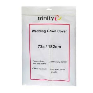 High-quality non-woven fabric wedding dress bag for storage or travel, 72 inches long, protects gowns from dust and moisture