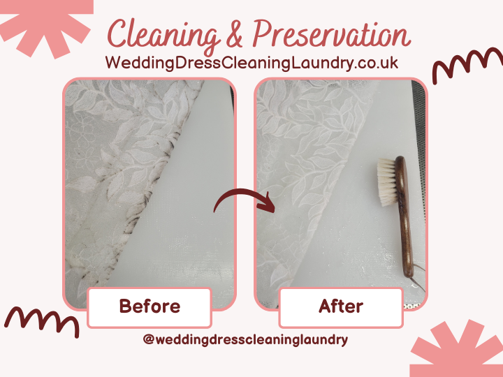 before & after gallery | professional wedding dress cleaning